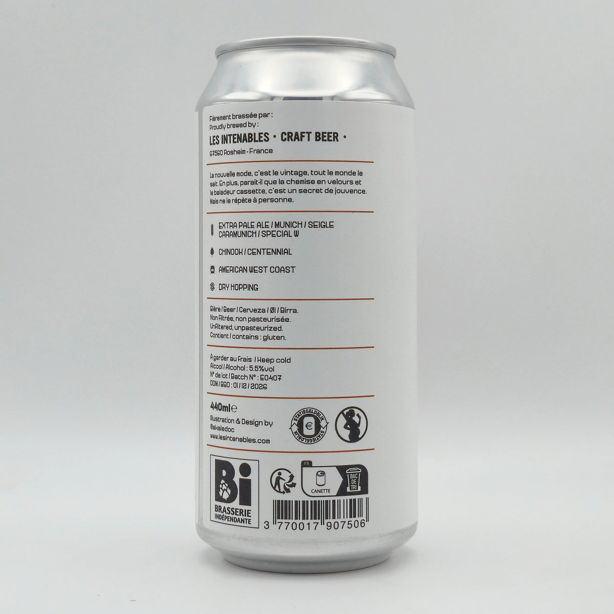 Les Intenables - Retro Killer - 5,5° - American Amber - 44cl